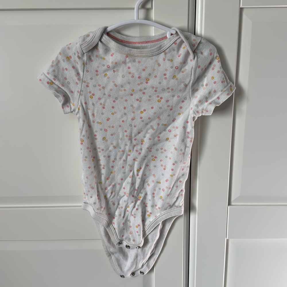 White 18M Cloud Island short sleeve onesie